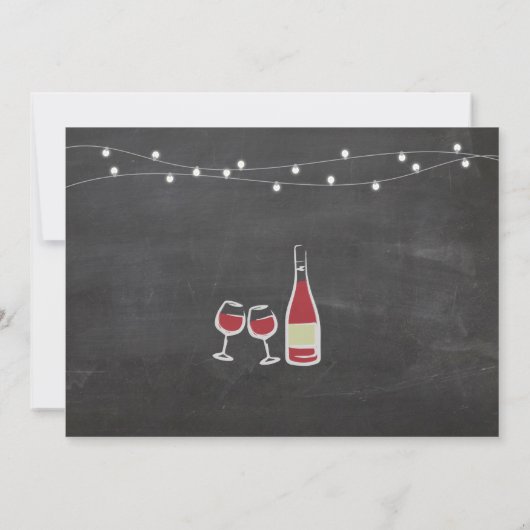 退職パーティーのチョークの赤の招待状への応援 招待状 (裏面)