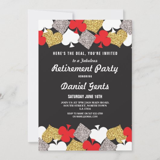 退職パーティーのラスベガスのカジノのRoyaleの招待 招待状 (正面)