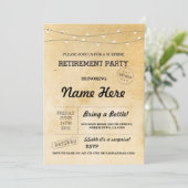 退職パーティーのヴィンテージの退職したなペーパー招待状 招待状 (スタンド正面)