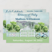 退職パーティーの国素朴側 招待状 (正面/裏面)