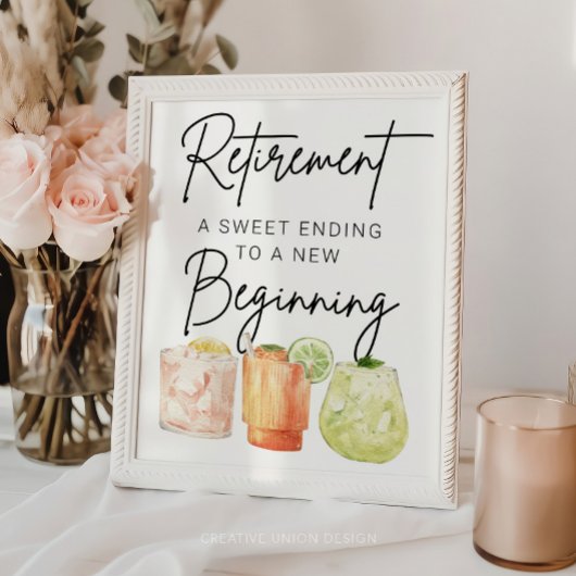退職パーティーの好意のサイン、新しい始まり ポスター