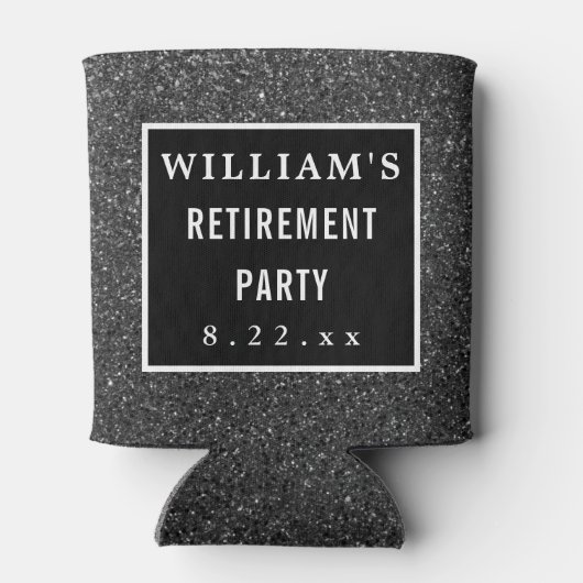 退職パーティーの好意モダンタイポグラフィブラック 缶クーラー (裏面)