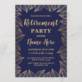 退職パーティーの招待海軍金ぱくの秋の秋 招待状