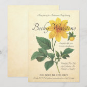退職パーティーの招待状 | ヴィンテージ・ボタニカル2 招待状 (正面/裏面)