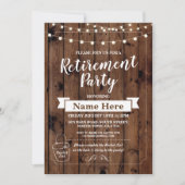 退職パーティーの素朴なバケツのリストの木製の招待 招待状 (正面)