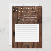 退職パーティーの素朴なバケツのリストの木製の招待 招待状 (裏面)