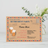 退職パーティーの郵便郵便はがきの退職したな招待 招待状 (スタンド正面)