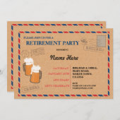 退職パーティーの郵便郵便はがきの退職したな招待 招待状 (正面/裏面)