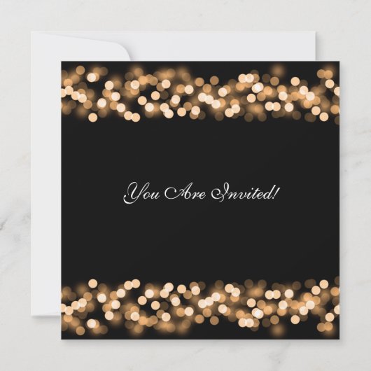 退職パーティーの金ゴールドのハリウッドのエレガントな魅力 招待状 (裏面)
