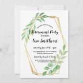 退職パーティーは金ゴールドフレームの夏の招待を残します 招待状 (正面)