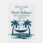 退職パーティーウェルカムビーチパームツリーズ アクリルサイン (正面)