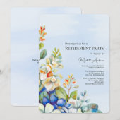 退職パーティーエレガントフローラ招待状 招待状 (正面/裏面)