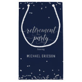 退職パーティーエレガント抱き枕シルバー スモールペーパーバッグ (裏面)