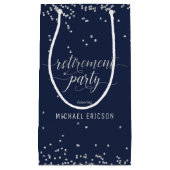 退職パーティーエレガント抱き枕シルバー スモールペーパーバッグ (正面)