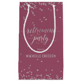 退職パーティーエレガント抱き枕銀、ピンク スモールペーパーバッグ (正面)