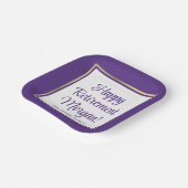 退職パーティーエレガント紫および金ゴールド広場 ペーパープレート (傾斜あり)