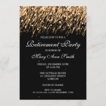 退職パーティーエレガント金ゴールド星