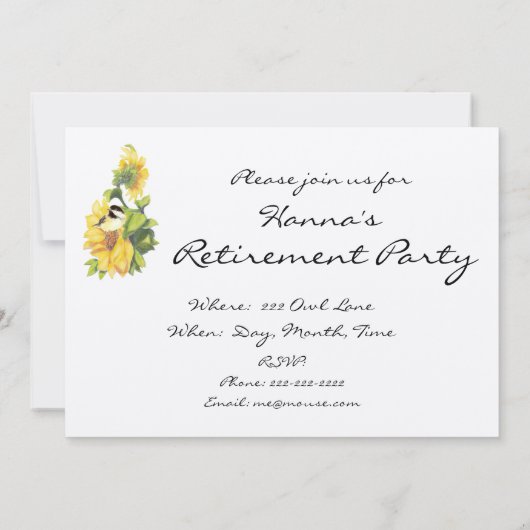 退職パーティーカスタム招待状ひまわり 招待状 (裏面)