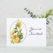 退職パーティーカスタム招待状ひまわり 招待状 (スタンド正面)