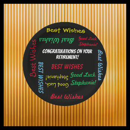 退職パーティーカラフルおもしろい ペーパープレート