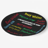 退職パーティーカラフルおもしろい ペーパープレート (アングル)