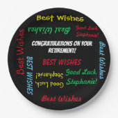 退職パーティーカラフルおもしろい ペーパープレート (正面)