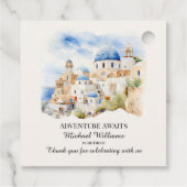 退職パーティーカラフルギリシャビレッジヒル フェイバータグ (裏面)