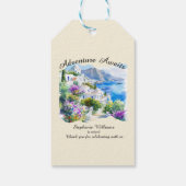 退職パーティーカラフルギリシャ村海 ギフトタグ (裏面)