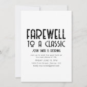退職パーティークラシック招待状への別 招待状 (正面)