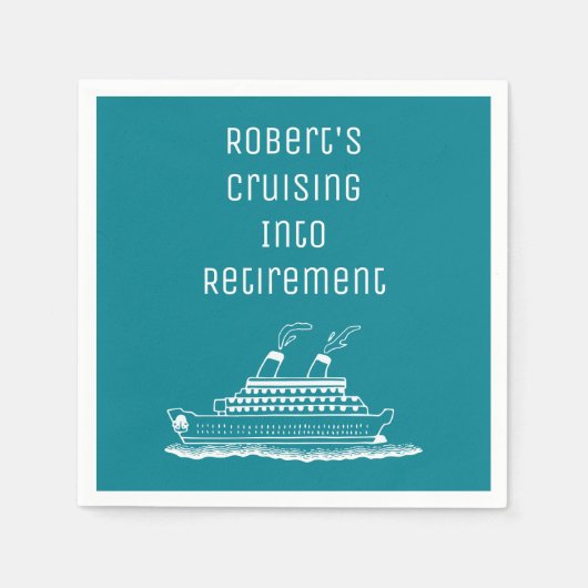 退職パーティークルージングオン スタンダードカクテルナプキン (正面)