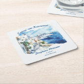 退職パーティークルージング先ギリシャ スクエアペーパーコースター (アングル)