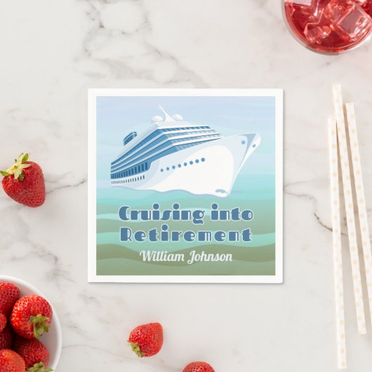 退職パーティークルージング航海の スタンダードカクテルナプキン (インサイチュ)