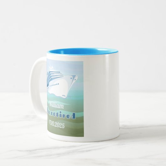 退職パーティークルージング航海の ツートーンマグカップ (正面左)