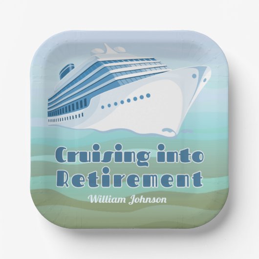 退職パーティークルージング航海の ペーパープレート (正面)