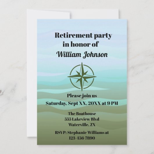 退職パーティークルージング航海の 招待状 (裏面)