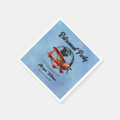 退職パーティーグローブ旅行飛行機場所 スタンダードカクテルナプキン (角)