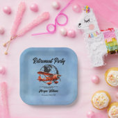 退職パーティーグローブ旅行飛行機場所 ペーパープレート (パーティー)