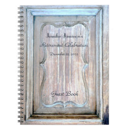 退職パーティーゲストブックウェザードウッドドア ノートブック