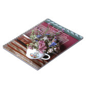 退職パーティーゲストブック、ヴィンテージティーポットフローラ ノートブック (左側)