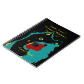 退職パーティーゲストブック、名前、ティール(緑がかった色)ドッグスパイラル ノートブック (左側)