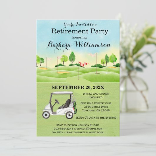 退職パーティーゴルフテーマ招待状 招待状 (スタンド正面)