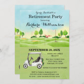 退職パーティーゴルフテーマ招待状 招待状 (正面/裏面)