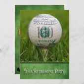 退職パーティーゴルフテーマ 招待状 (正面/裏面)