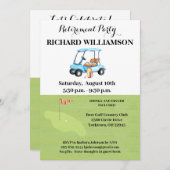 退職パーティーゴルフパーティの招待状 招待状 (正面/裏面)