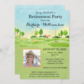 退職パーティーゴルフフォトパーティー 招待状 (正面/裏面)