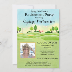 退職パーティーゴルフフォトパーティー 招待状