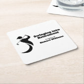 退職パーティーゴルフプレーヤーのスイングモダンスタイル スクエアペーパーコースター (アングル)