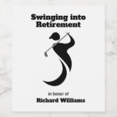 退職パーティーゴルフプレーヤーのスイングモダンスタイル ワインラベル (シングルラベル)