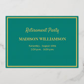 退職パーティーゴルフ実在金ゴールド 箔招待状 (裏面)