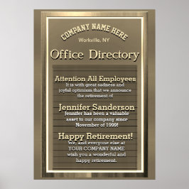 退職パーティーゴールデンハンドシェイク ポスター